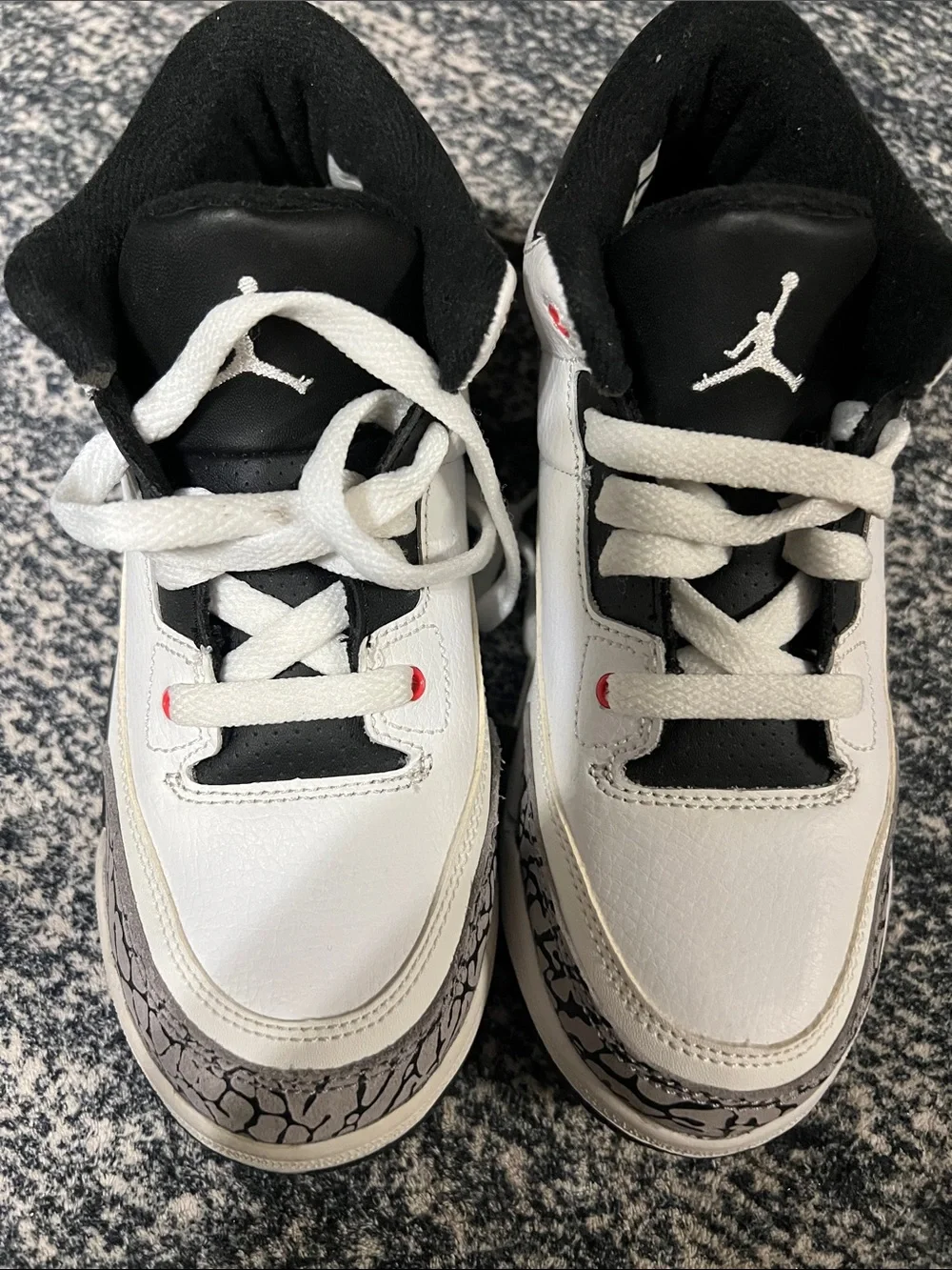 BACK TO SCHOOL SALE Jordan Kids White Black Sneakers with Red Details